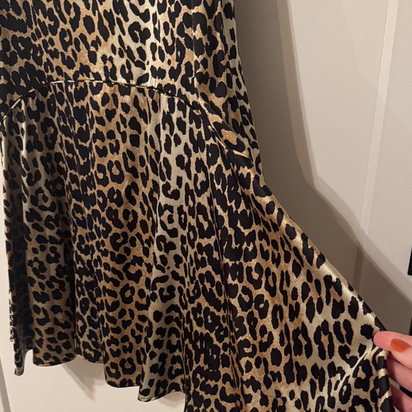 Ganni Leopard Print Silk Midi Dress - Picture 6 of 11